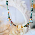 Collier Kiran posé – agate indienne labradorite et citrine naturelles, Ginandger Paris
