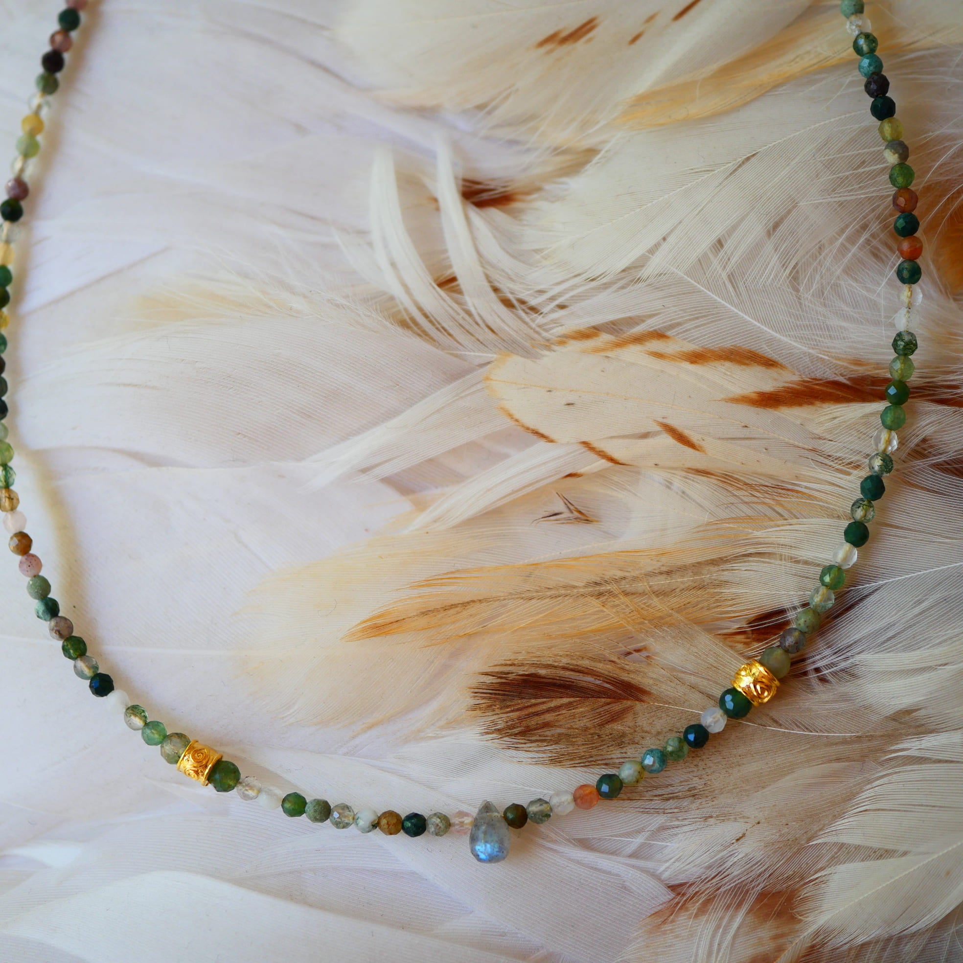 Collier Alinia labradorite pierre au choix protection