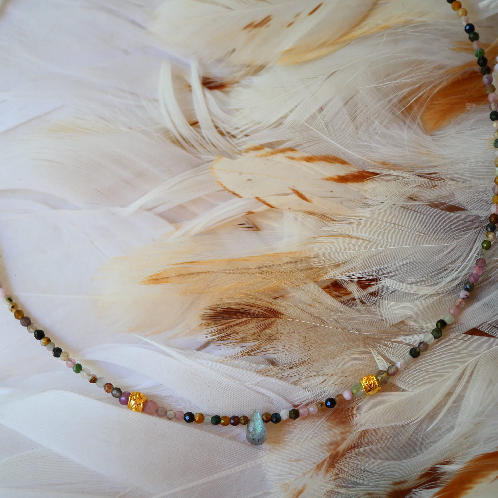 Collier Alinia labradorite pierre au choix protection