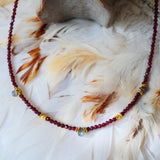 Collier Enza grenat labradorite énergie passion
