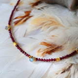 Collier Enza grenat labradorite énergie passion