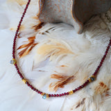 Collier Enza grenat labradorite énergie passion