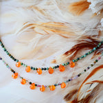 Collier Jwala – tourmalines multicolores et grenats spessartites, bijou lithothérapie fait main à Paris
