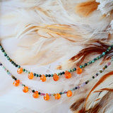 Collier Jwala – tourmalines multicolores et grenats spessartites, bijou lithothérapie fait main à Paris
