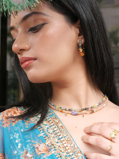 Boucles d'oreilles Parvati pierres au choix