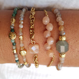 Composition de bracelets Vic - pierre de lune orangée