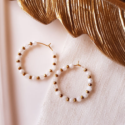 Boucles d'oreilles Pierre de Lune -  Annette