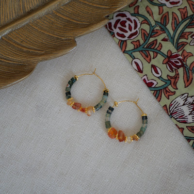 Boucles d'oreilles Parvati pierres au choix