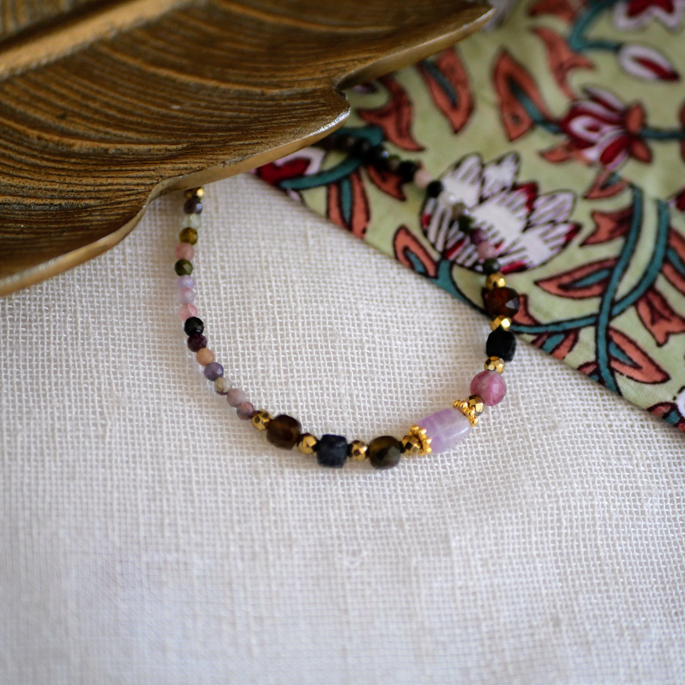 Bracelet Cali améthyste et tourmaline