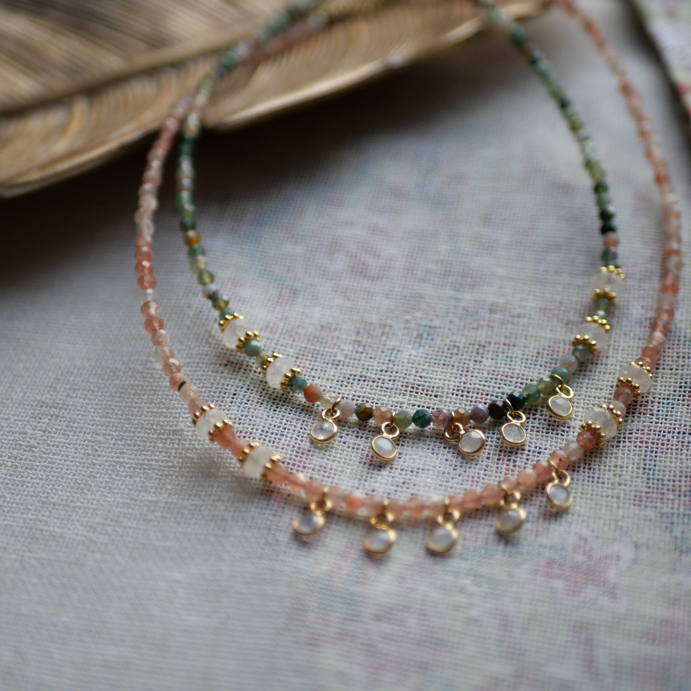 Collier Ayesha agate indienne ou pierre de soleil