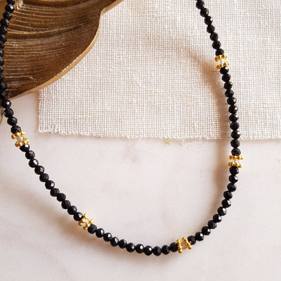 Collier Paola tourmaline noire labradorite lithothérapie protection ancrage équilibre Ginandger
