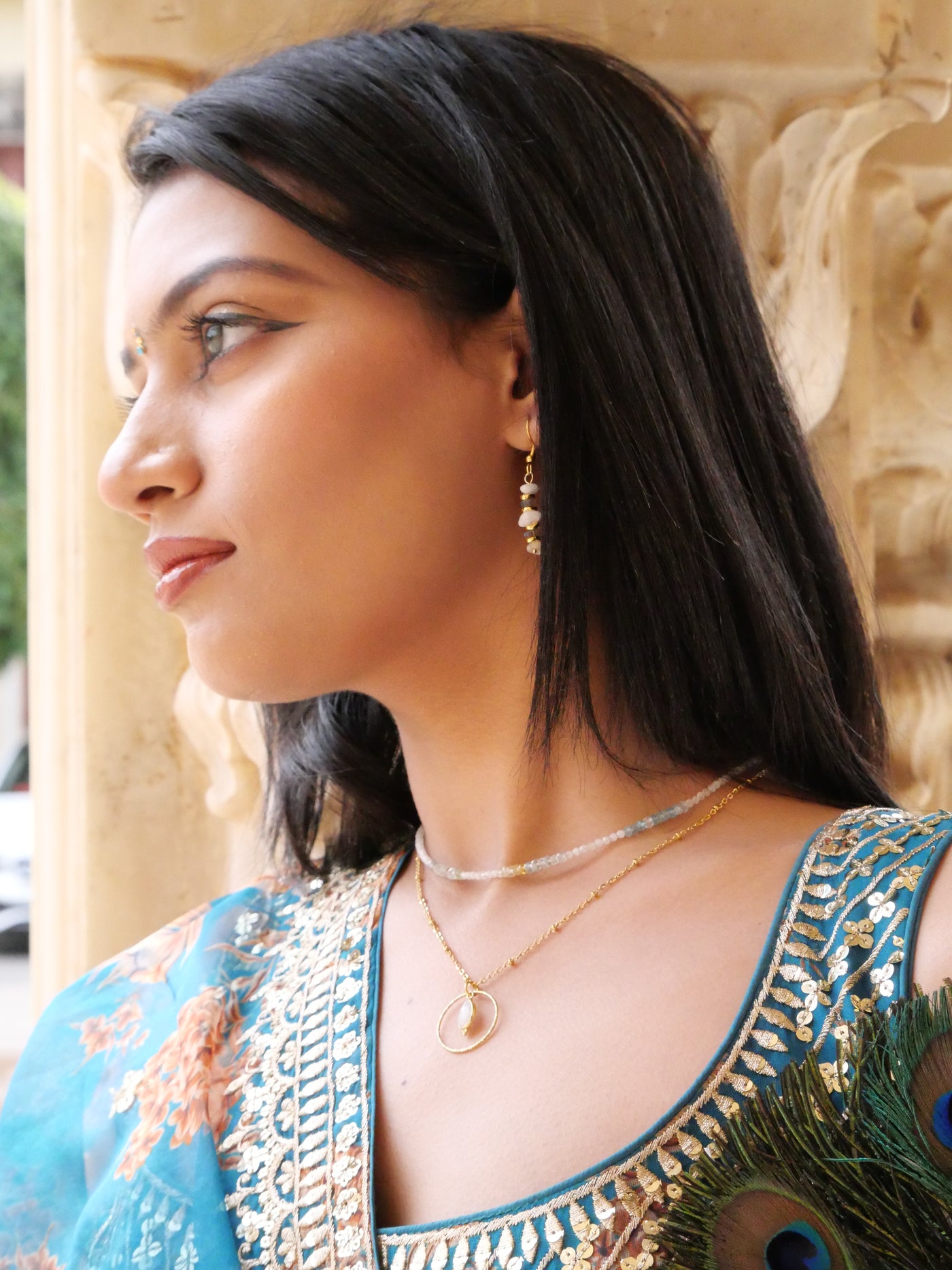 Boucles d'oreilles Kalinda pierres au choix