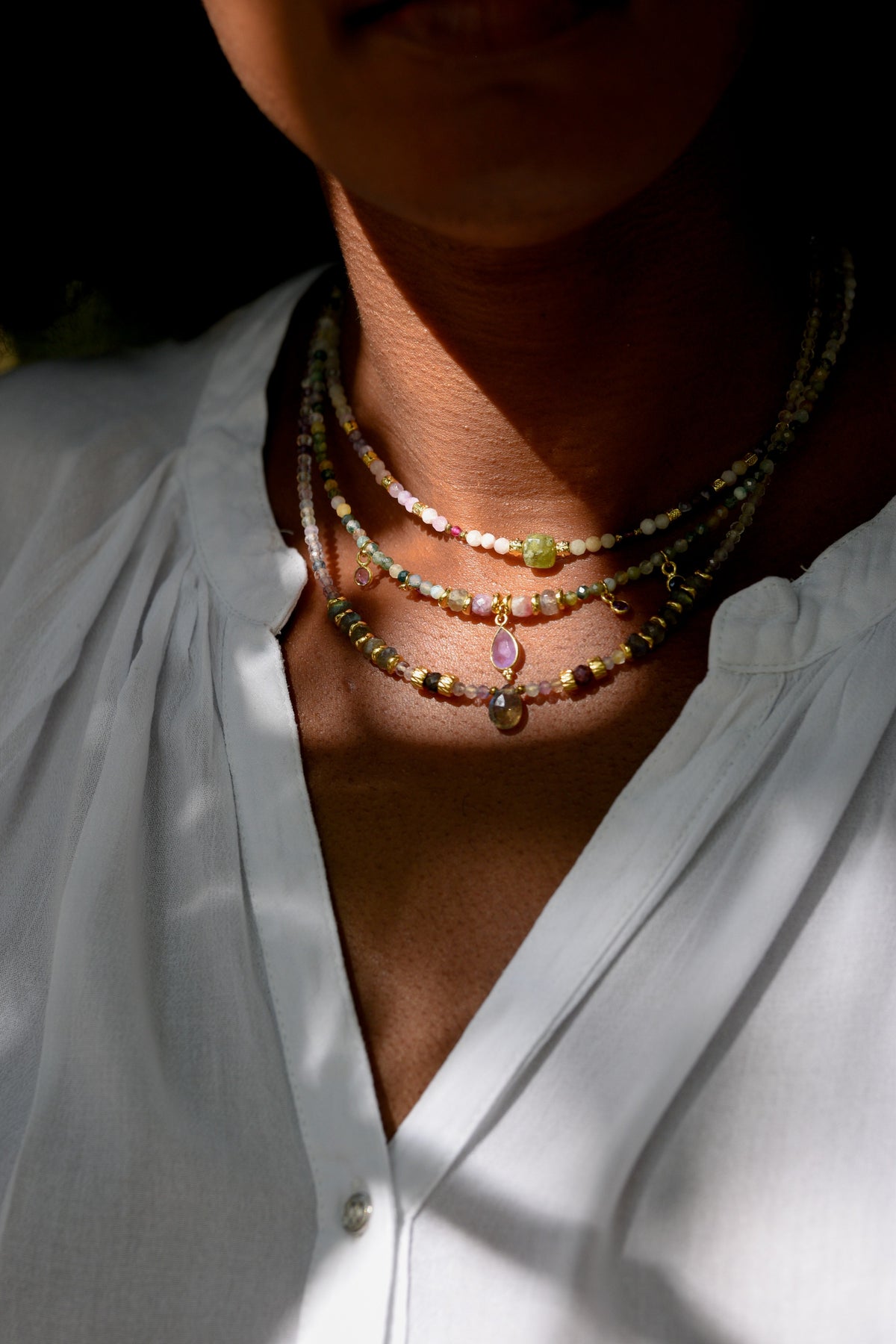 Collier Pendentif Améthyste Ethnique Unisexe - Bijou Pierre Naturelle Inde - Neuf Avec étiquettes
