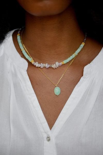 Collier Scarabée ( pierre au choix ) - Khepri