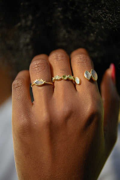 Bague réglable pierres au choix - Dina