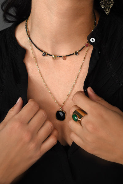 Bague réglable Caroline Malachite