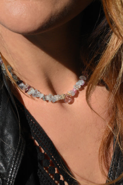 Collier Fluorite, Amethyste - Giliana