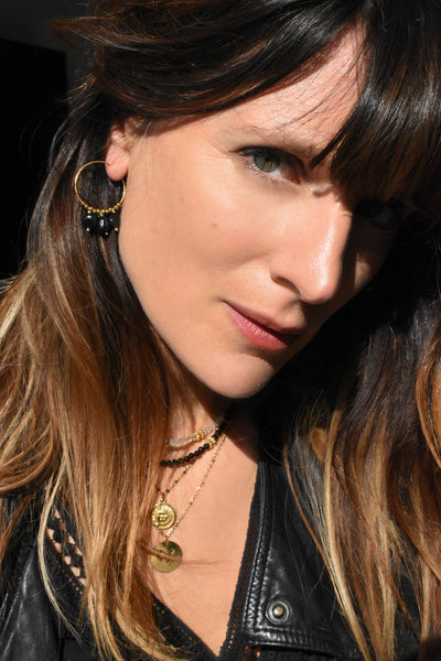 Boucles d'oreilles Tourmaline noire - Lou