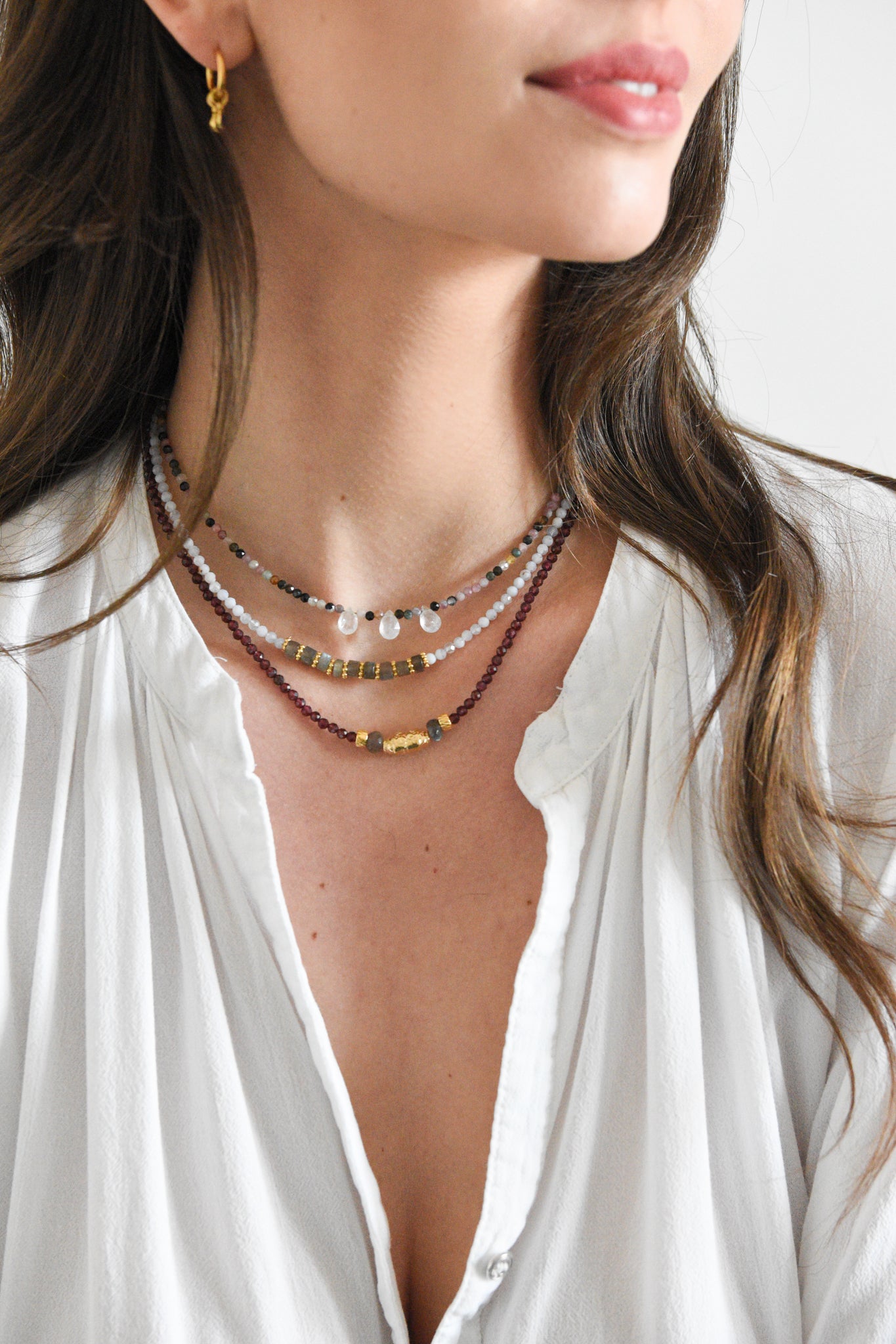 Collier Aigue marine, Labradorite - Nidra