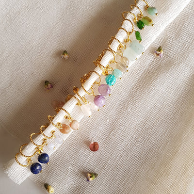 Boucles d'oreilles Fame créoles semi-ouvertes pierres naturelles lithothérapie Ginandger
