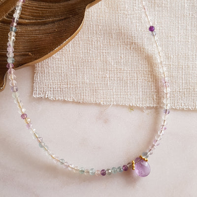 Collier Fluorite, Amethyste - Giliana