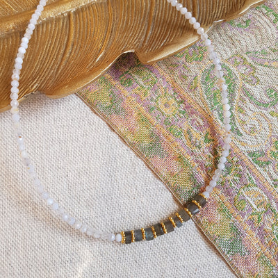 Collier Aigue marine, Labradorite - Nidra