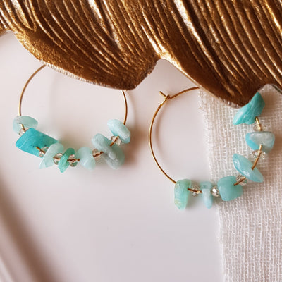 Boucles d'oreilles Prisca Amazonite