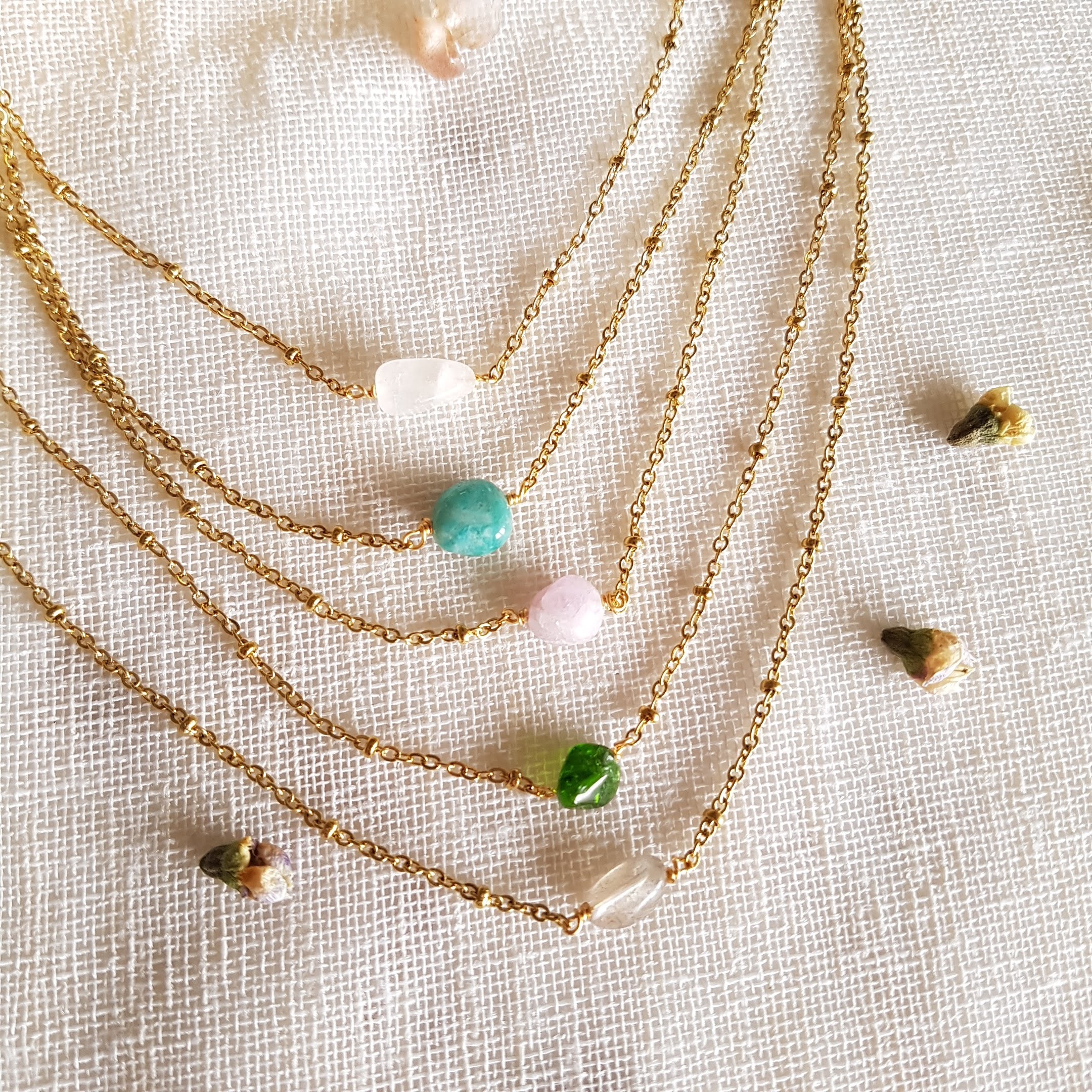 Collier ras de cou Billie pierre naturelle acier inoxydable
